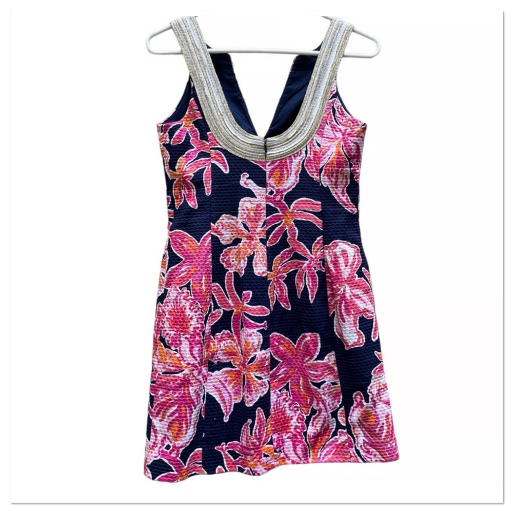 REDUCED TODAY ONY🎈NWT Lilly Pulitzer Dress with Embellished Neckline Shift Dress - Picture 6 of 7